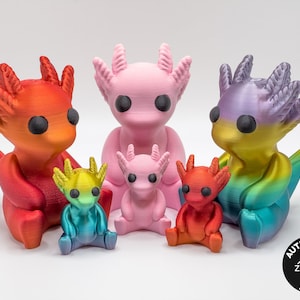 Sitting Baby Axolotl / ZOU3D / 3D Printed / Toy / Perfect Gift / Desk Toy / Fidget Toy / Fidget