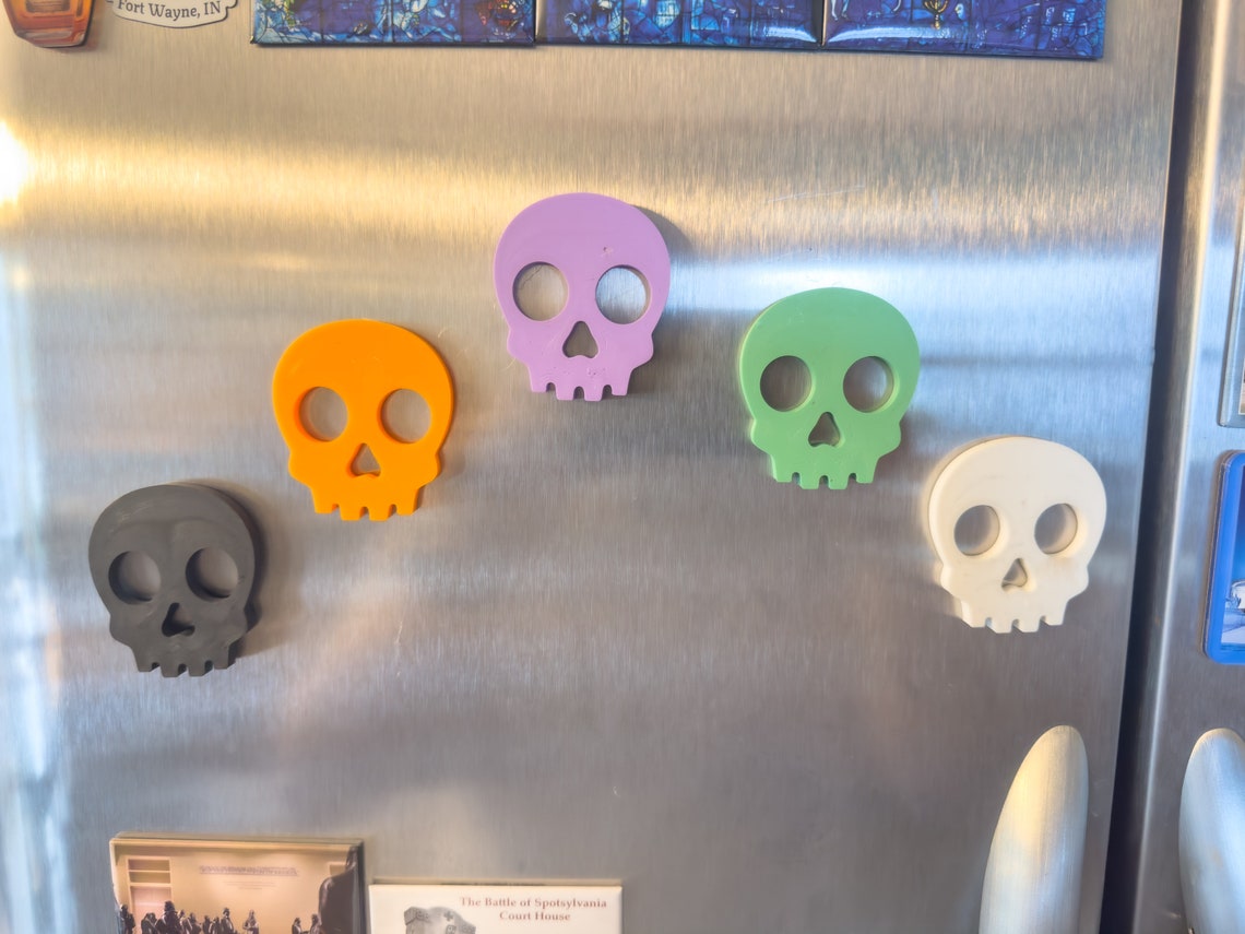 Spooky and Playful 3D Printed Skull Magnet - Halloween Decor and Fridge ...