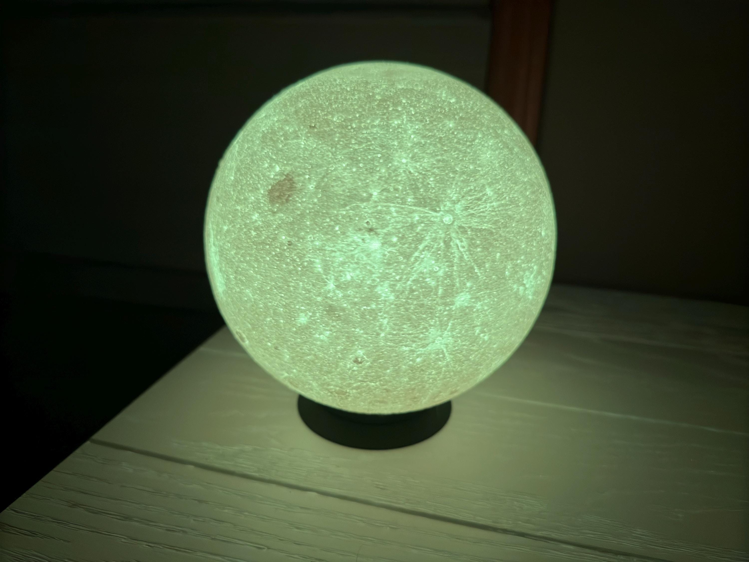 3D Printed Moon Lamp: NASA Lunar Scans, RGB Night Light With Remote ...