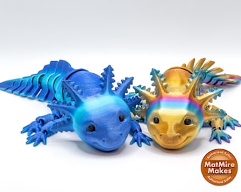 Smiling Axolotl Fidget Toy: 3D Printed Articulated Pet
