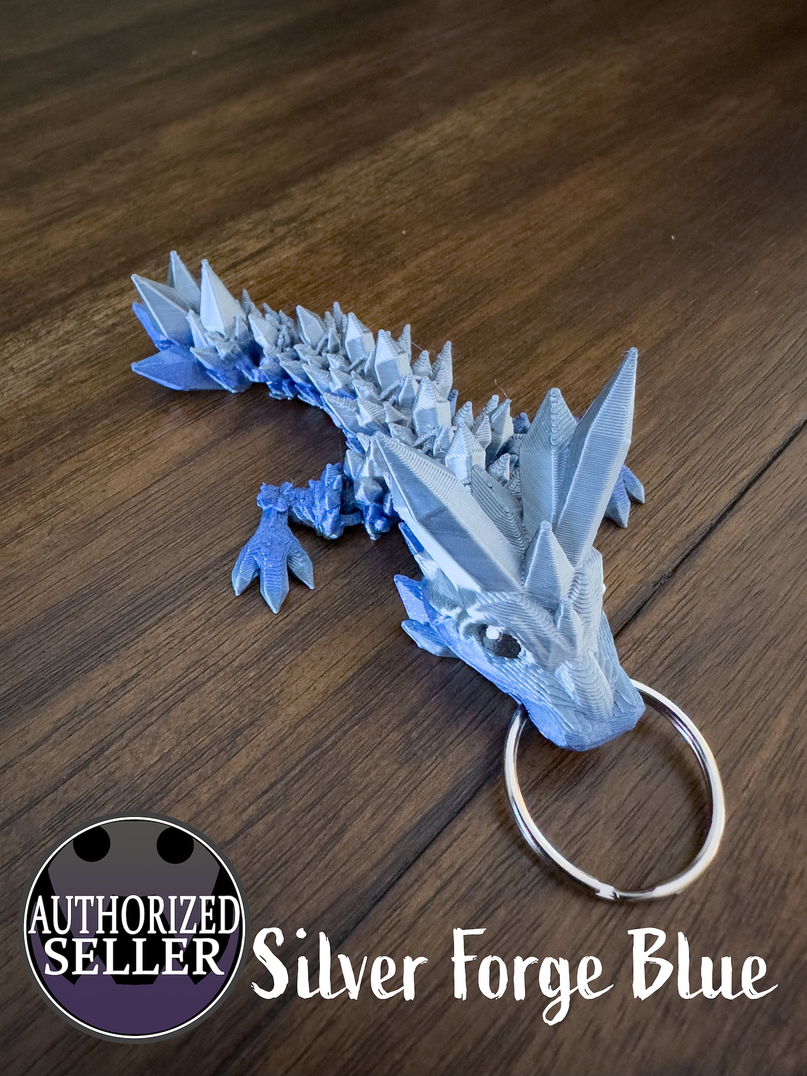 Tadling Crystal Dragon Keychain / Printed Eyes / Articulated / Etsy