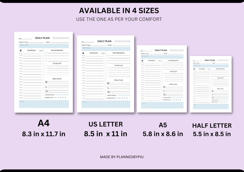 Daily undated planner planner printable hourly printable hourly