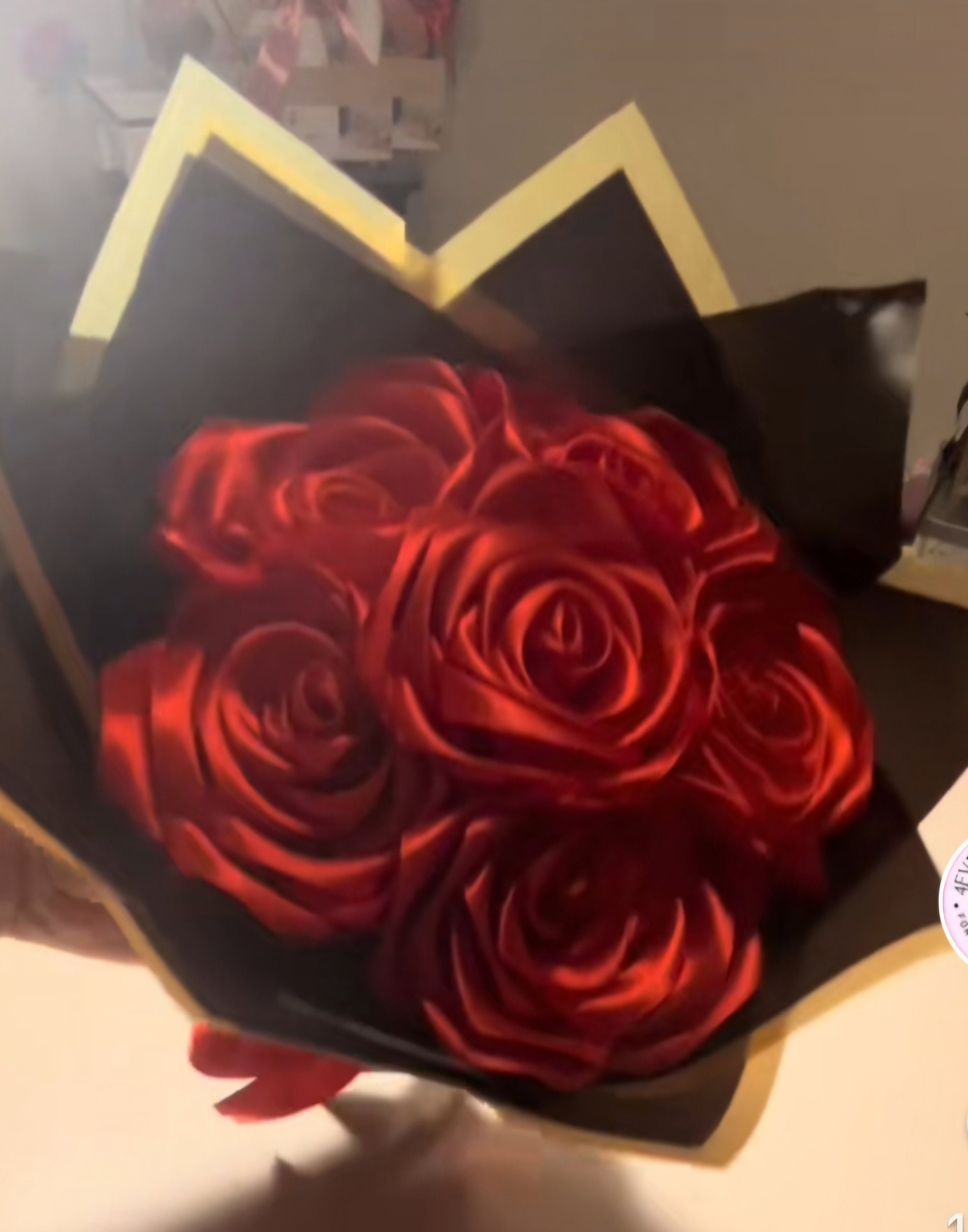 7 Piece Glitter Eternal Rose Bouquet for Anniversary, Valentines