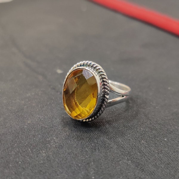 Natural Citrine Ring, 925 Sterling Silver, Handmade Ring, Oval Stone Ring, Designer Ring, Gift for Friends, Birthday Gift, Gift For Women***