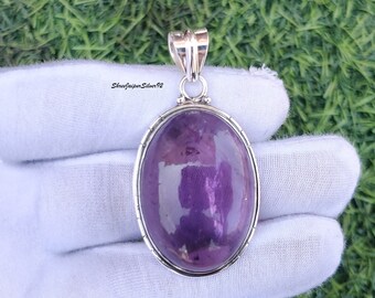Natutral Amethyst Gemstone Pendant 925 Sterling Silver Women & Girls Pendant