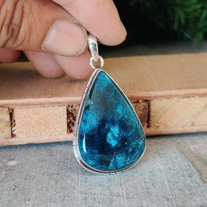 Beautiful Shattuckite Pendant 925 Sterling Silver Pendant Shattuckite Gemstone Pendant Handmade Pendant pendant for Women Gift for Her image 10