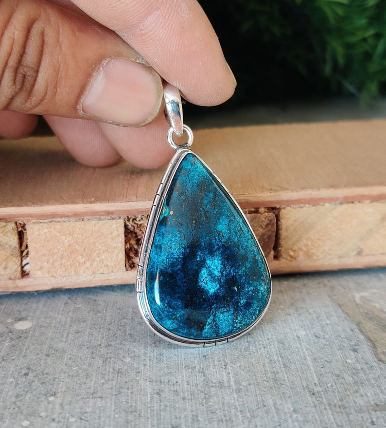 Beautiful Shattuckite Pendant 925 Sterling Silver Pendant Shattuckite Gemstone Pendant Handmade Pendant pendant for Women Gift for Her image 7