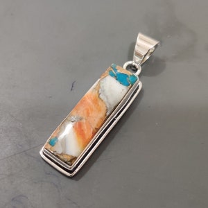 Oyster Turquoise Pendant, Natural Turquoise Gemstone Handmade Pendant, 925 Sterling Silver Statement Pendant, Women Pendant Gift, Lovely ***