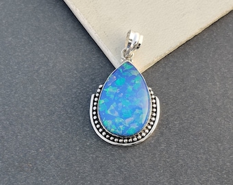 Australian Opal Pendant, Handmade Pendant, 925 Sterling Pendant, Gemstone Pendant, Opal Pendant, Gift Pendant, Australian opal Jewelry