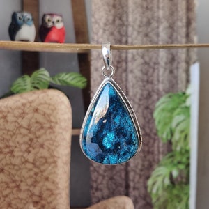 Beautiful Shattuckite Pendant 925 Sterling Silver Pendant Shattuckite Gemstone Pendant Handmade Pendant pendant for Women Gift for Her image 1