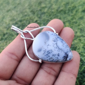 Dendritic agate Pendant, 925 Sterling Silver Pendant, Dendritic agate Necklace, Agate Jewelry, Silver Pendant For Necklaces, Gift For Her