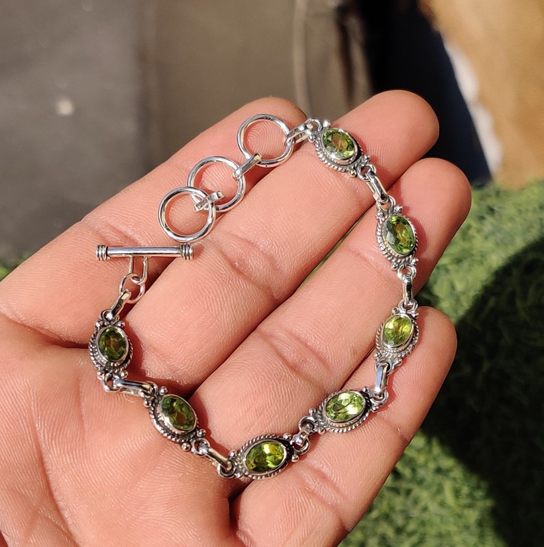 Ethiopische opaal armband, Welo opaal armband, echte opaal zilveren armband, 925 sterling zilveren opaal armband, bruidsmeisje cadeau voor haar Peridot