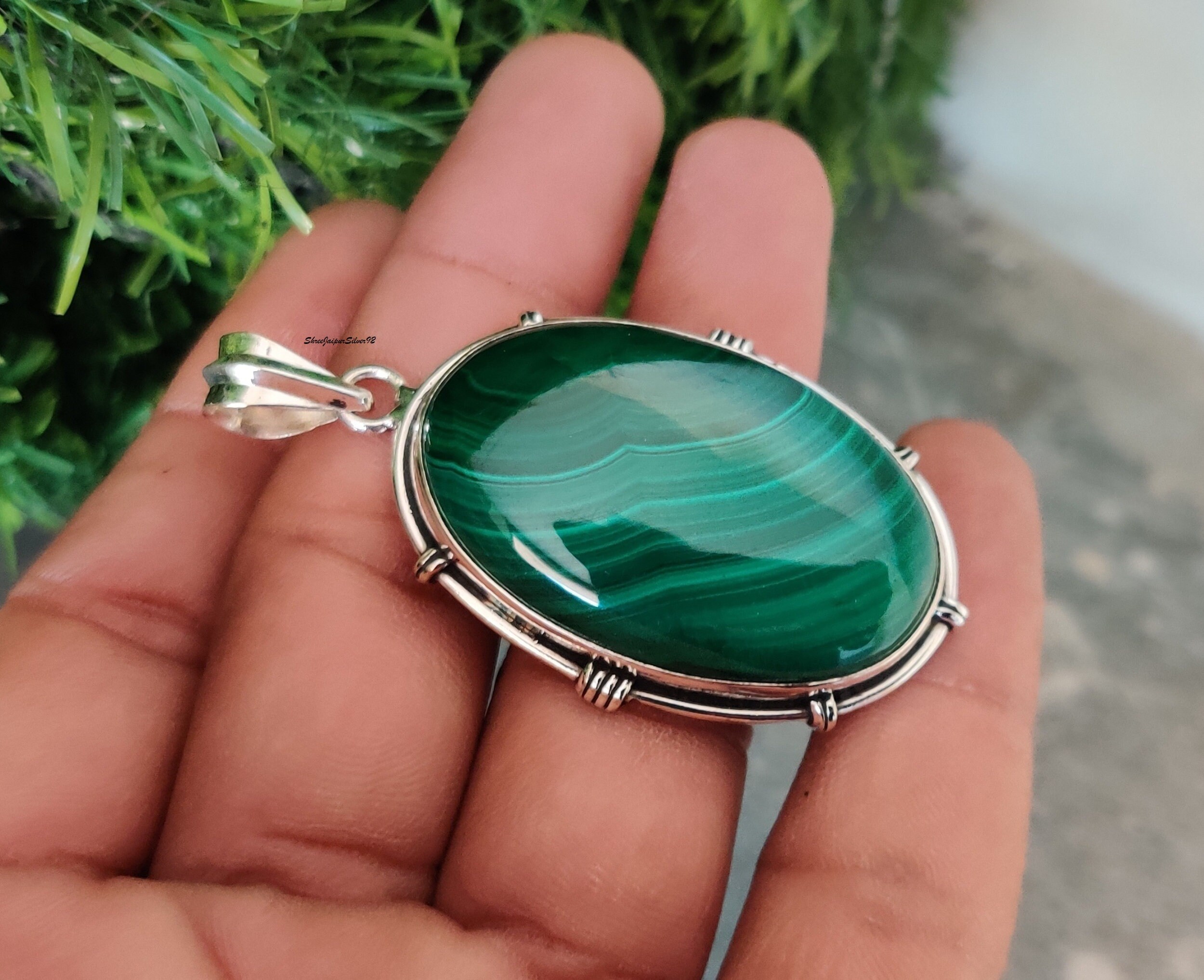 Malachite Pendant Malachite Natural Gemstone Handmade 925 Sterling Silver Pendant Malachite Pendant for Her Malachite Pendant for Gift. Etsy