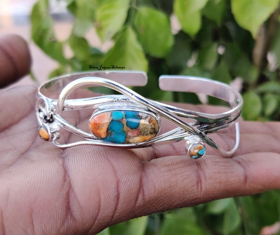 Green Copper Turquoise Adjustable Bangle
