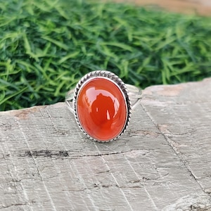 Carnelian Ring, 925 Silver Sterling Ring, Beautiful Ring, Oval Stone Shape Ring, Gift Ring, Handmade Ring, Women Ring. Designers Ring, *****