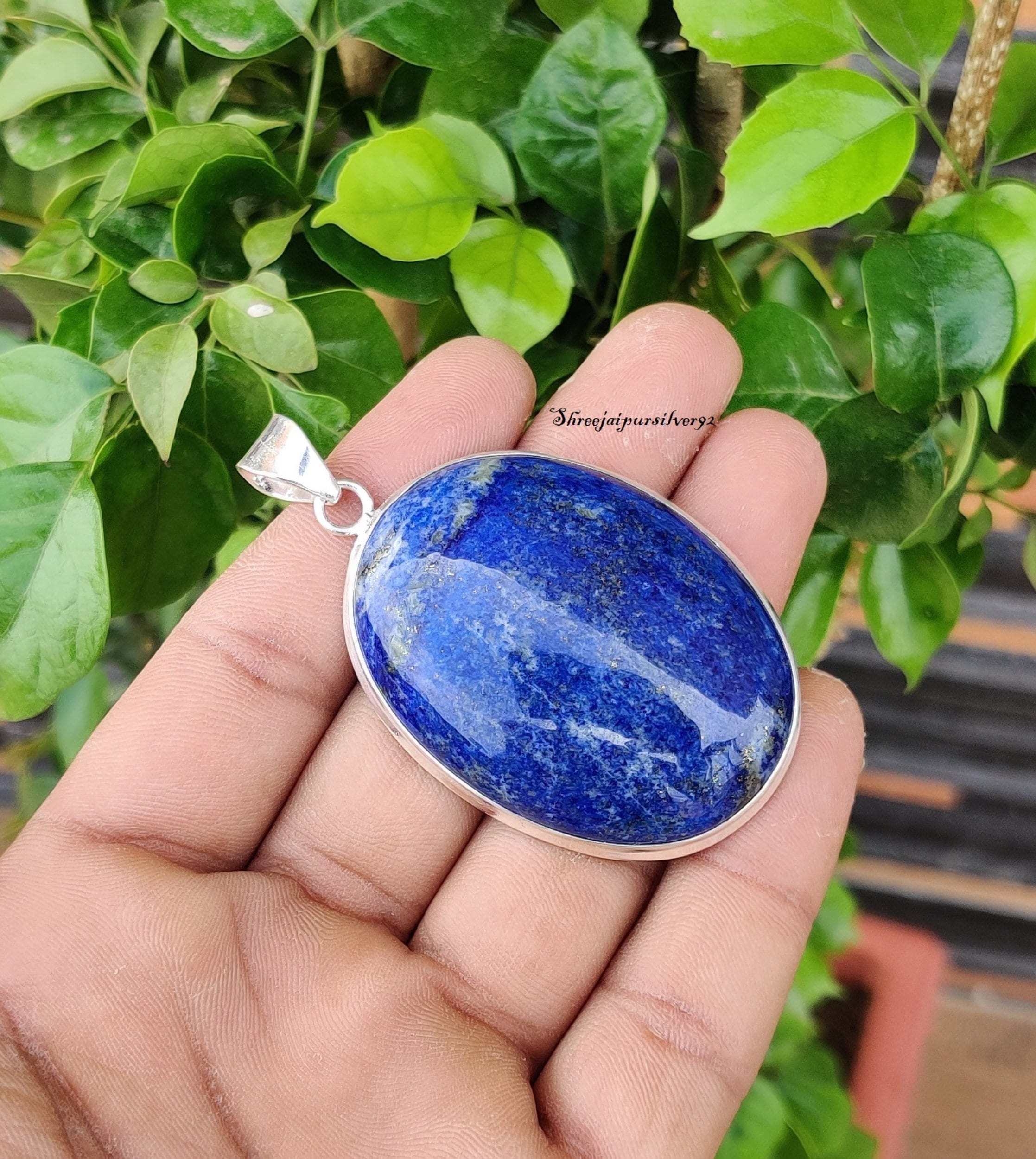 Lapis Lazuli Pendant, 925 Sterling Silver Pendant Necklace Lapis Lazuli Pendant, 925 Sterling Silver Pendant Necklace