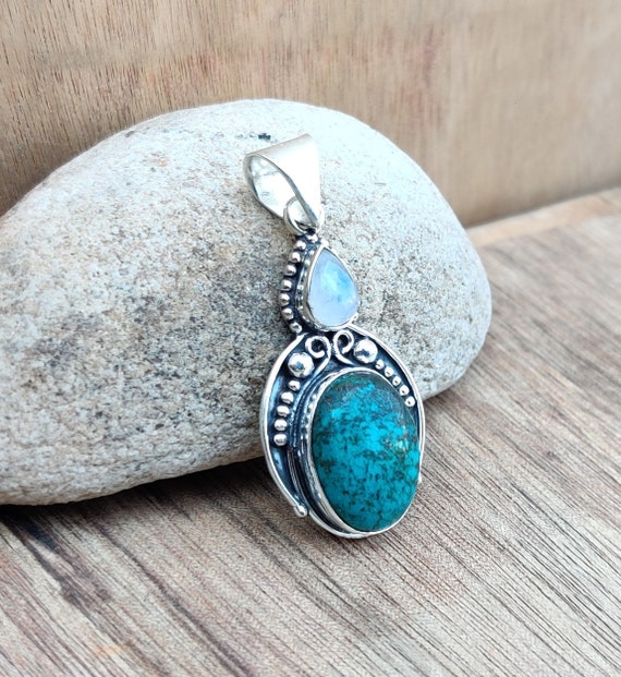 Ciondolo Fatto A Mano Con Pietra Preziosa Turchese: Eleganti - Foto 6