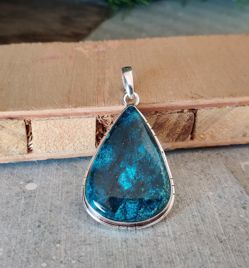 Beautiful Shattuckite Pendant 925 Sterling Silver Pendant Shattuckite Gemstone Pendant Handmade Pendant pendant for Women Gift for Her image 5