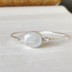 Rainbow Moonstone Cuff Bracelet Sterling Silver with Round Stones Rainbow Moonstone Cuff Bracelet Sterling Silver with Round Stones