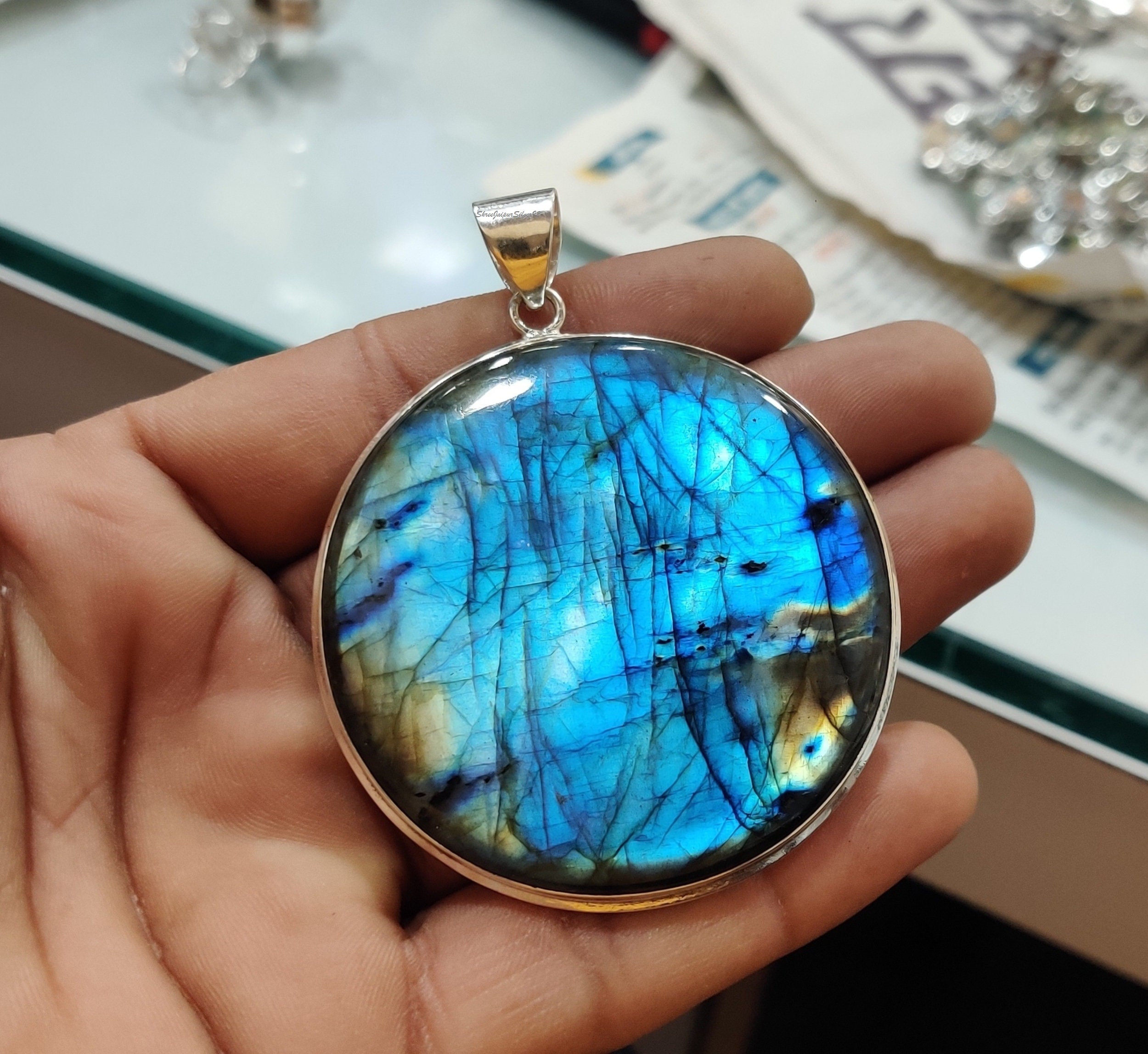 Blue stone outlet pendant online