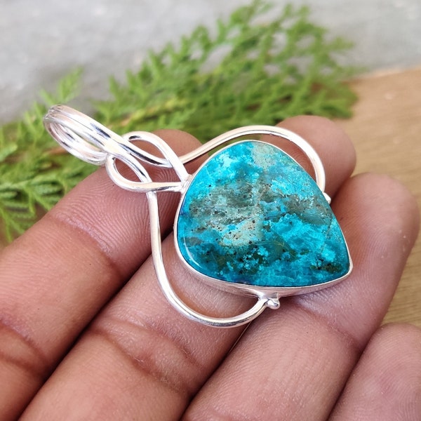 Natural Arizona Shattuckite Pendant, Shattuckite Pendant, Shattuckite Pendent, 925 Sterling Silver Pendent, Natural Crystal Pendent, *******