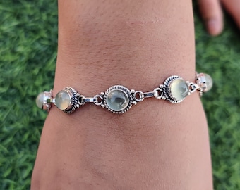Aquamarine Edelstein Armband 925 Sterling Silber Statement Armband Handmade