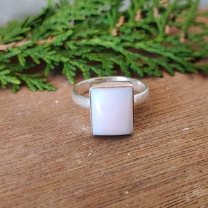 Natural Pink Opal Ring, Sterling Silver Ring, Gemstone Ring, Women Silver Ring, Boho Gemstone Simple Ring, Statement Ring, Gift For Her