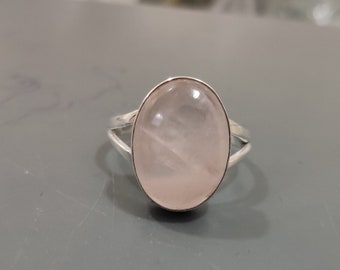 Beautiful Rose Quartz Ring, 925 Sterling Silver Gemstone Ring, Handmade Ring, Ring For Women, Gift For Mom, Lovely Rose Quartz RingGift Item