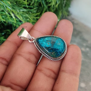 Shattuckite Pendant, 925 Sterling Silver, Handmade Pendant, Statement Pendant, Gemstone Pendant, Jewelry Gift Pendant, Shattuckite stone****