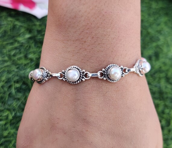 thumbnail image 2 of Beautiful Silver Crystal Charm Bracelet For Women – Tibetan Silver, Fashion Jewelry 2 of 6