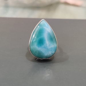 Beautiful Larimar |  925 Sterling Silver Ring , Handmade Ring , Gift For Her, Statement Ring ,Lovely Ring , Amazing Ring, Gift For Women ,