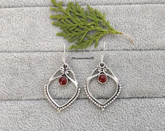 Boucles d'oreilles élégantes en cornaline, boucles d'oreilles en cornaline, boucles d'oreilles en argent sterling 925, cadeau d'anniversaire pour elle, cadeau de Saint-Valentin, boucles d'oreilles humeur