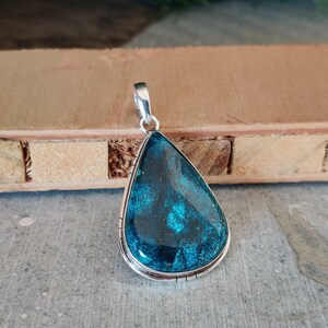 Beautiful Shattuckite Pendant 925 Sterling Silver Pendant Shattuckite Gemstone Pendant Handmade Pendant pendant for Women Gift for Her image 9