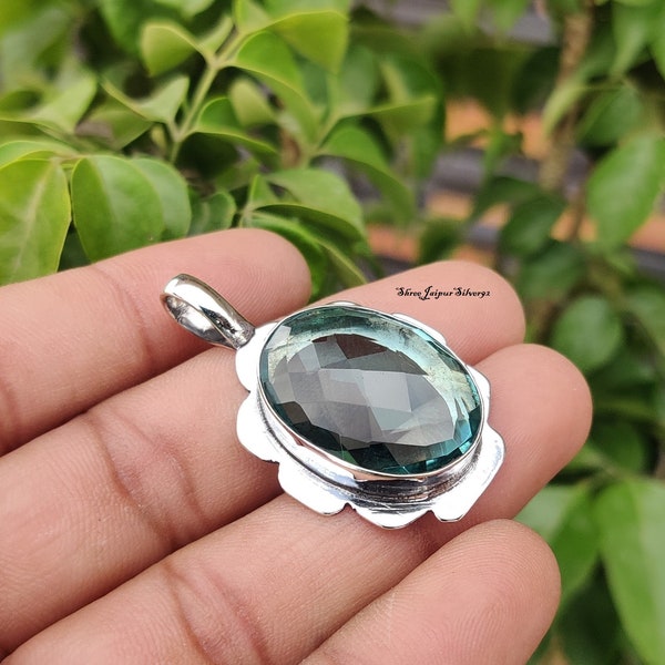 Aquamarine Gemstone Pendant, Gemstone Pendant, 925 Sterling Silver Pendant, Woman Pendant,Neck Pendant, Aquamarine Jewelry Best Gift Pendent