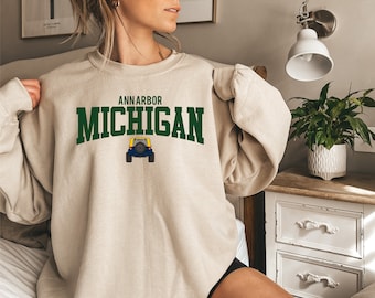 Michigan Ann Arbor Sweatshirt, College City, Home Town, College State Sweatshirt, Gift for Students