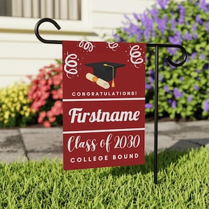 Custom College Bound Yard Flag, Custom College Sign, College Garden Flag, College Bound Flag, Personalized College Yard Flag, Class of 2030