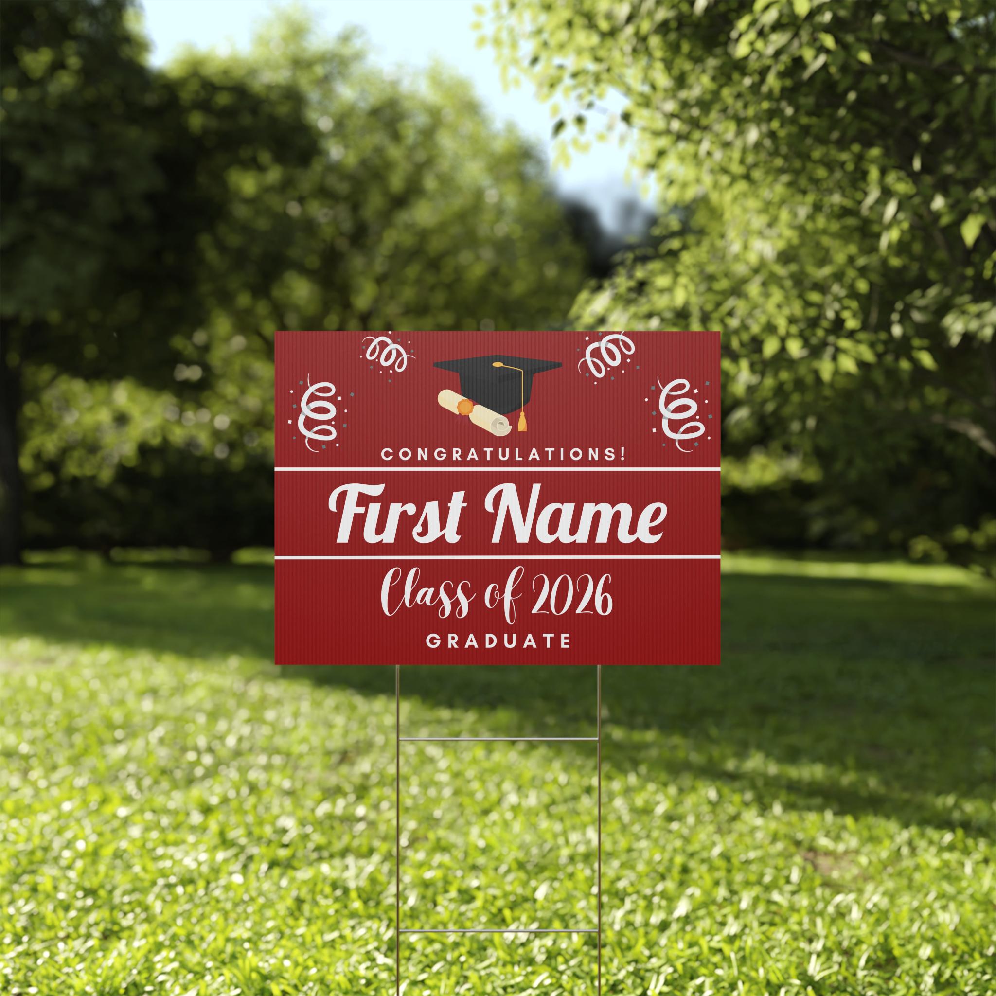 College Graduate Yard Sign, Custom Yard Sign, Graduate 2026 Sign ...