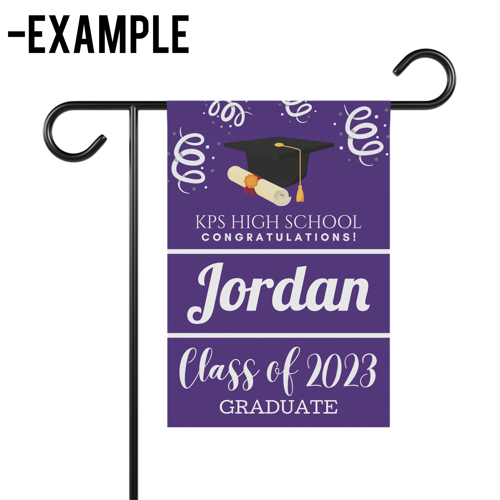 Custom High School Graduation Flag, Custom High School Sign, HS ...
