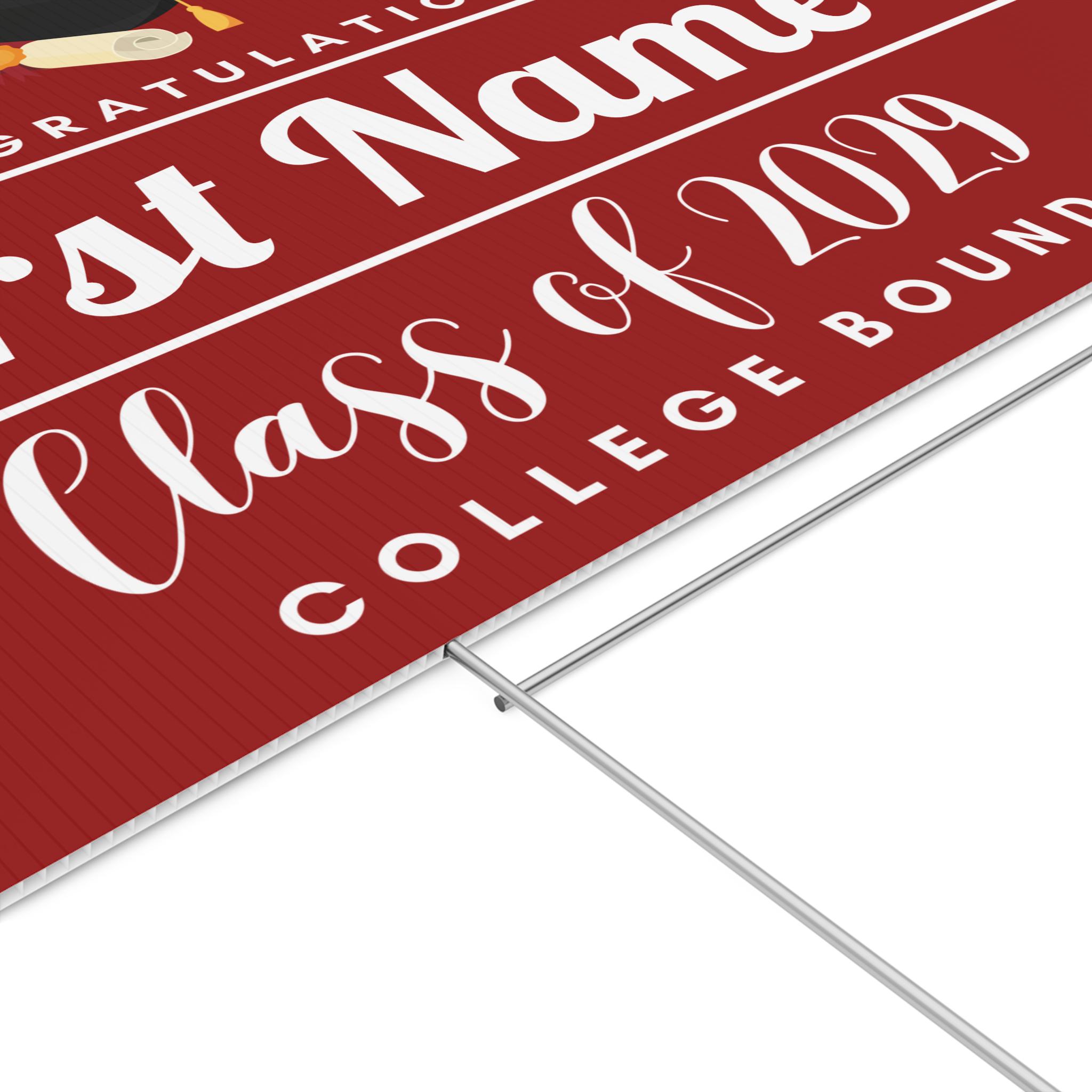 College Bound Yard Sign, Custom Yard Sign, Class of 2029 Yard Sign, Personalized College Bound Yard Sign