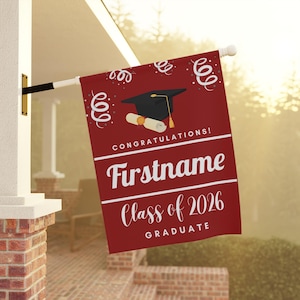 Custom Graduation Flag, Custom College Sign, College Garden Flag, College Class of 2026 Grad Flag, Personalized College Yard Flag