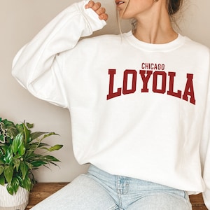 Loyola Chicago-tröja, collegetröja, universitetshoodie, present till student White
