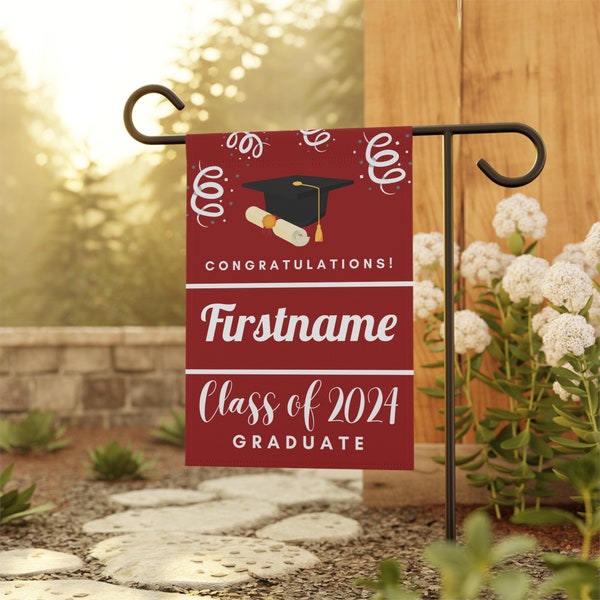 Custom Graduation Flag, Graduate Yard Sign, College Grad Flag, College Class of 2024 Grad Flag, Personalized College Yard Flag