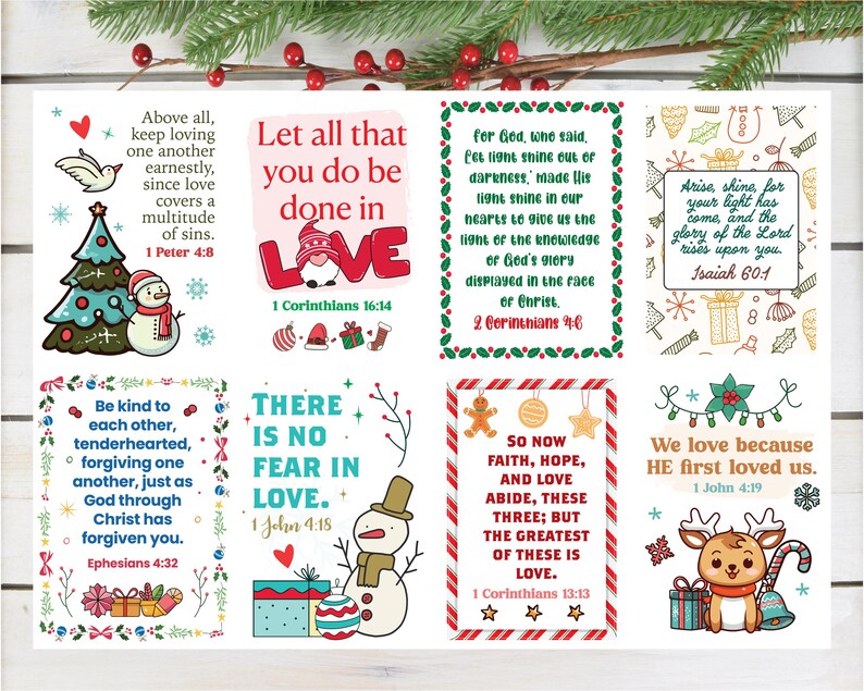 32 Christmas Scripture Cards Printable | Bible Verse Christmas Cards ...