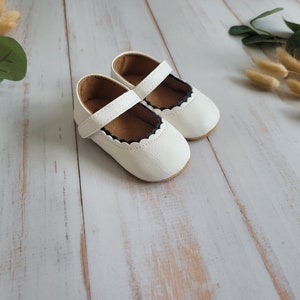 Chaussures bébé chaussures baptême chaussures rampantes ballerines antidérapantes cadeau naissance Weiß