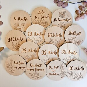 Houten Milestone Kaarten Zwangerschap Mijlpaal Kaart Set 14 Motieven