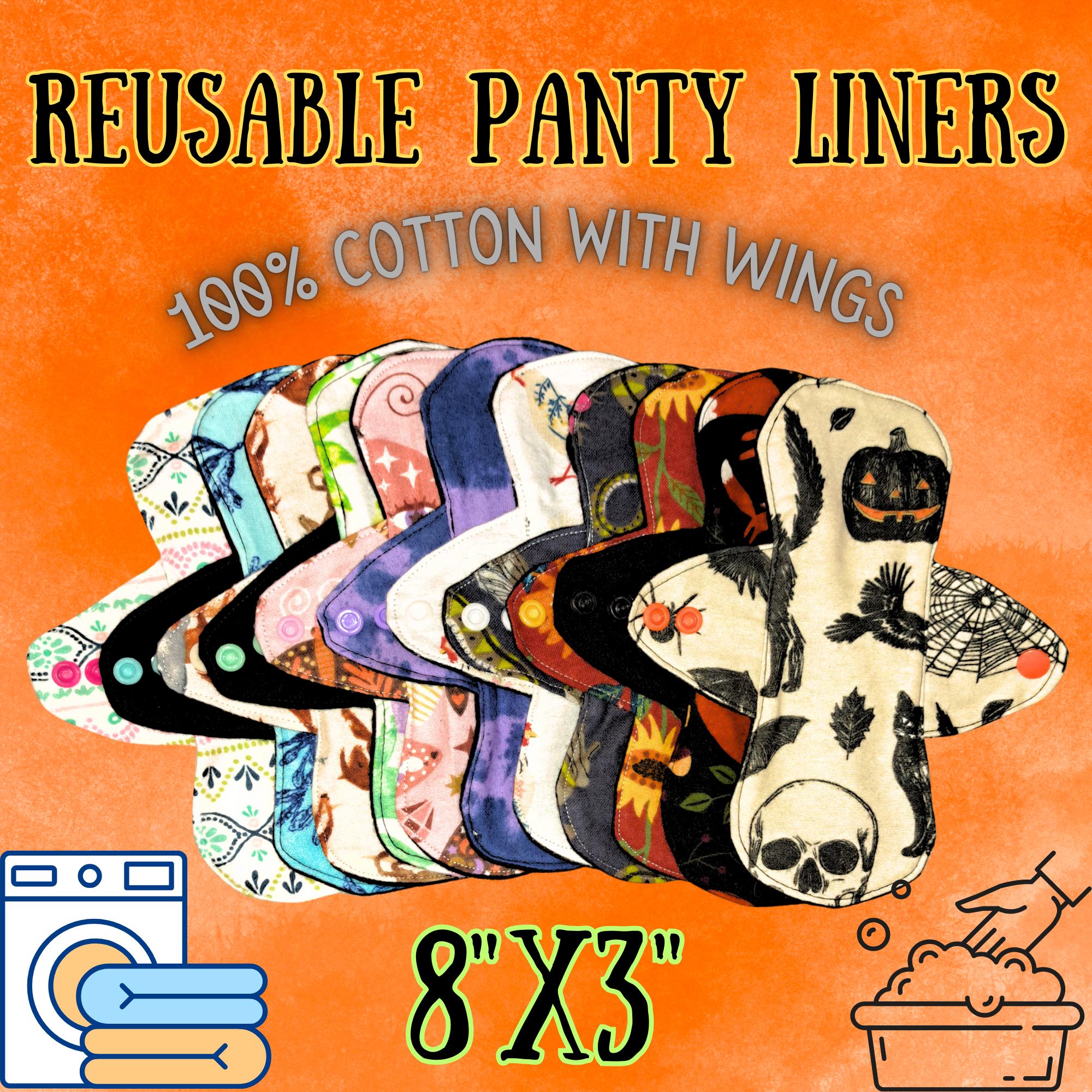 Reusable Cotton Panty Liner with Wings: Breathable Washable Pad