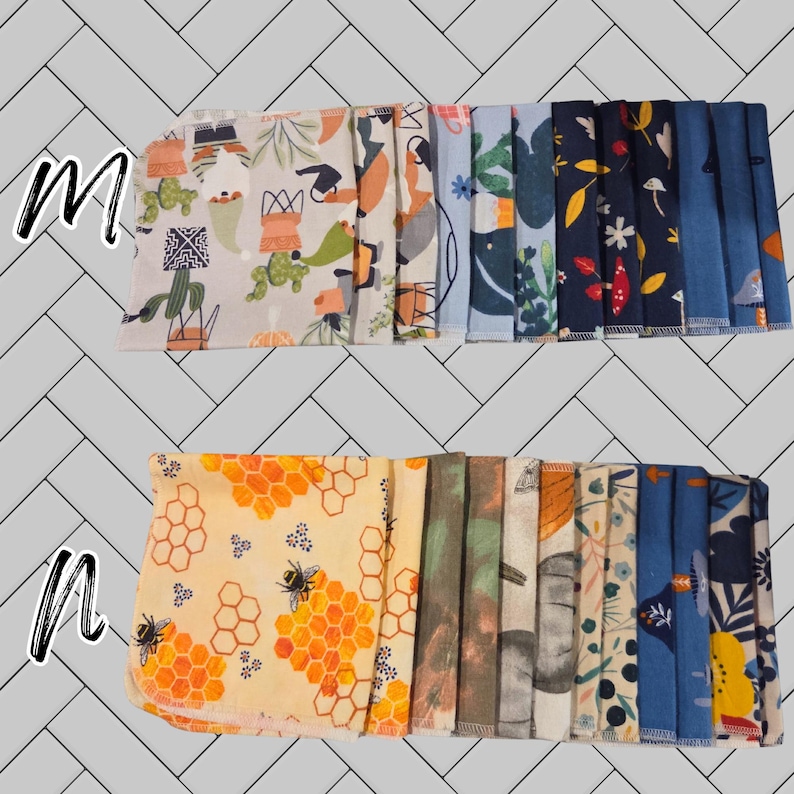 Reusable Cotton Flannel Towels: Paperless Kitchen Wipes (12x12) Bild 8