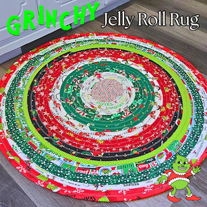 Grinch Rug, Grinch Jelly Roll Rug, Rug, Holiday Rug, Grinch Decor, Kitchen Rug, Christmas Rug, Grinchmas, Grinch