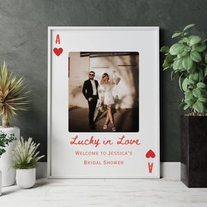 Casino Bridal Shower Welcome Sign: Lucky in Love, Vegas Theme