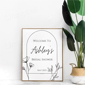 Bridal Shower Sign for bridal shower welcome sign bridal shower poster for bridal shower backdrops and decoration bridal shower wildflower